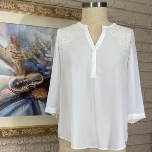 Chico’s Accordion Pleats Tunic Style Top
